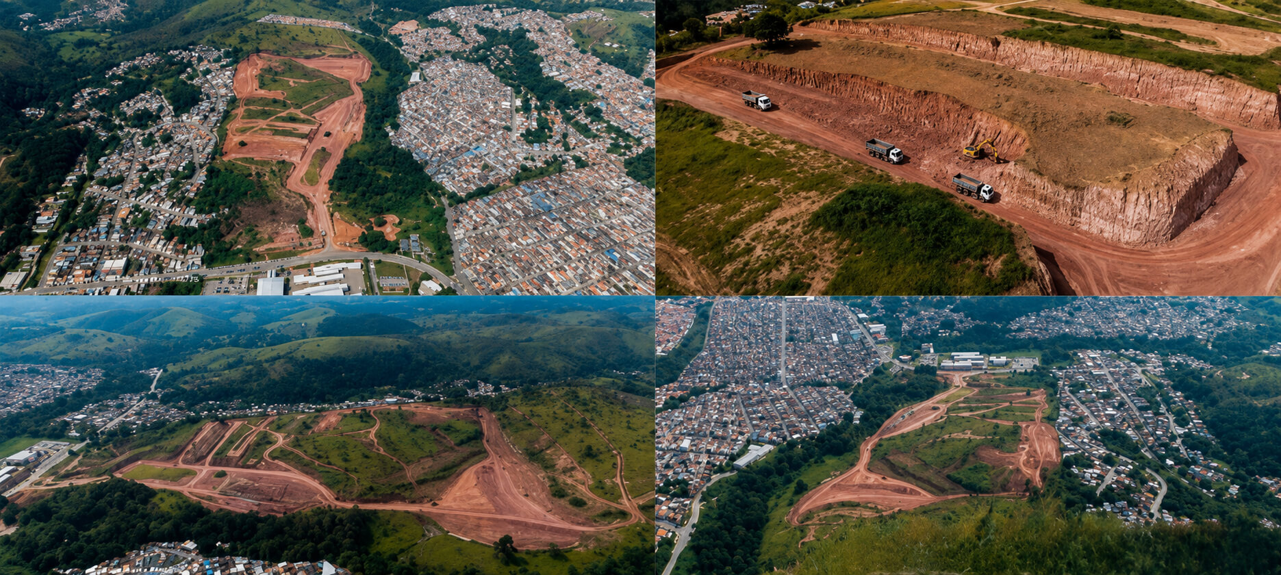 Fotos aéreas do terreno do Novo Jardim São Francisco