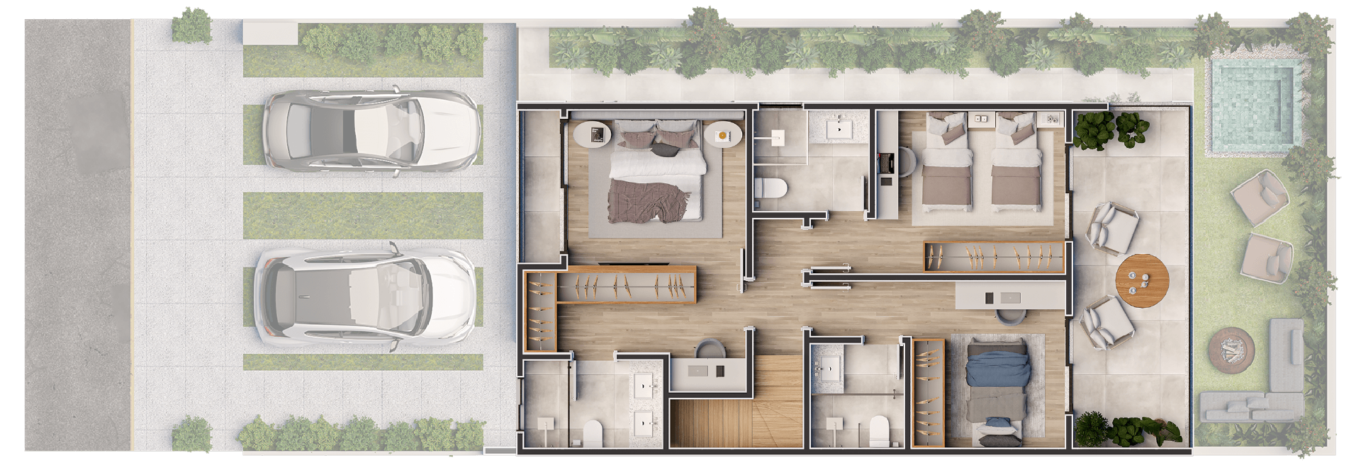 Planta do Piso Superior - Forest Houses