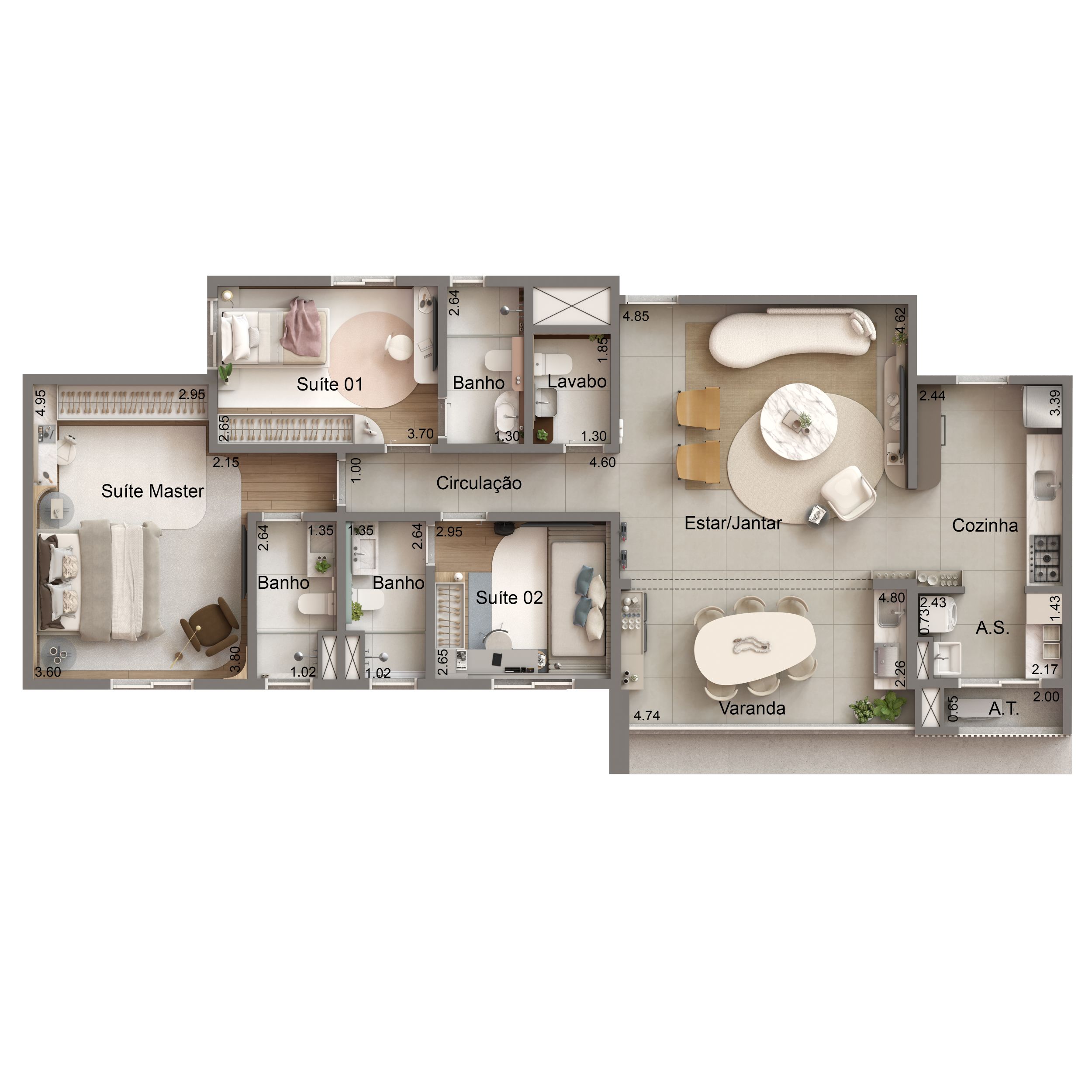 Planta Tipo 06 - 113,95m²